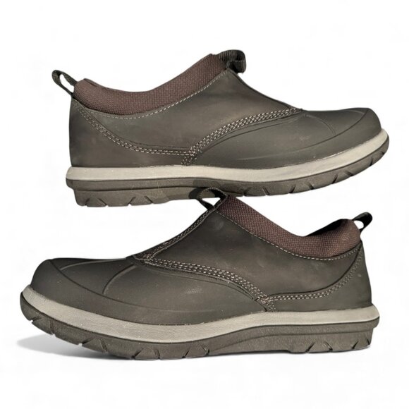 LL Bean Black Storm Chaser Tek 2.5 Slip On Duck Shoes Womens 9 Waterproof Boots - Picture 2 of 7